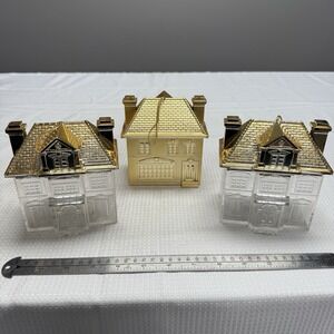 Vintage Set 3 Christmas St.Nick House Ornament Empty Container Hershey Fillable